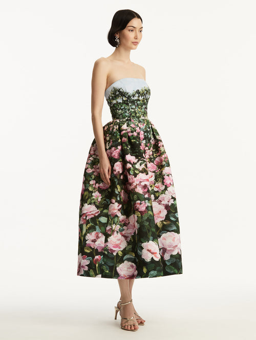 Rose Field Faille Cocktail Dress Side View