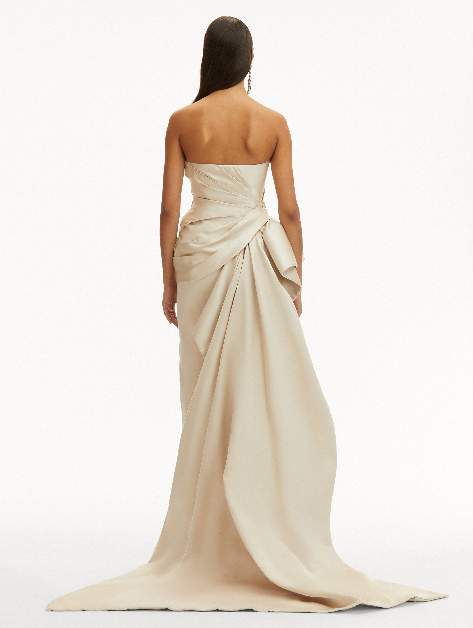 Bow Detail Trumpet Gown Back View