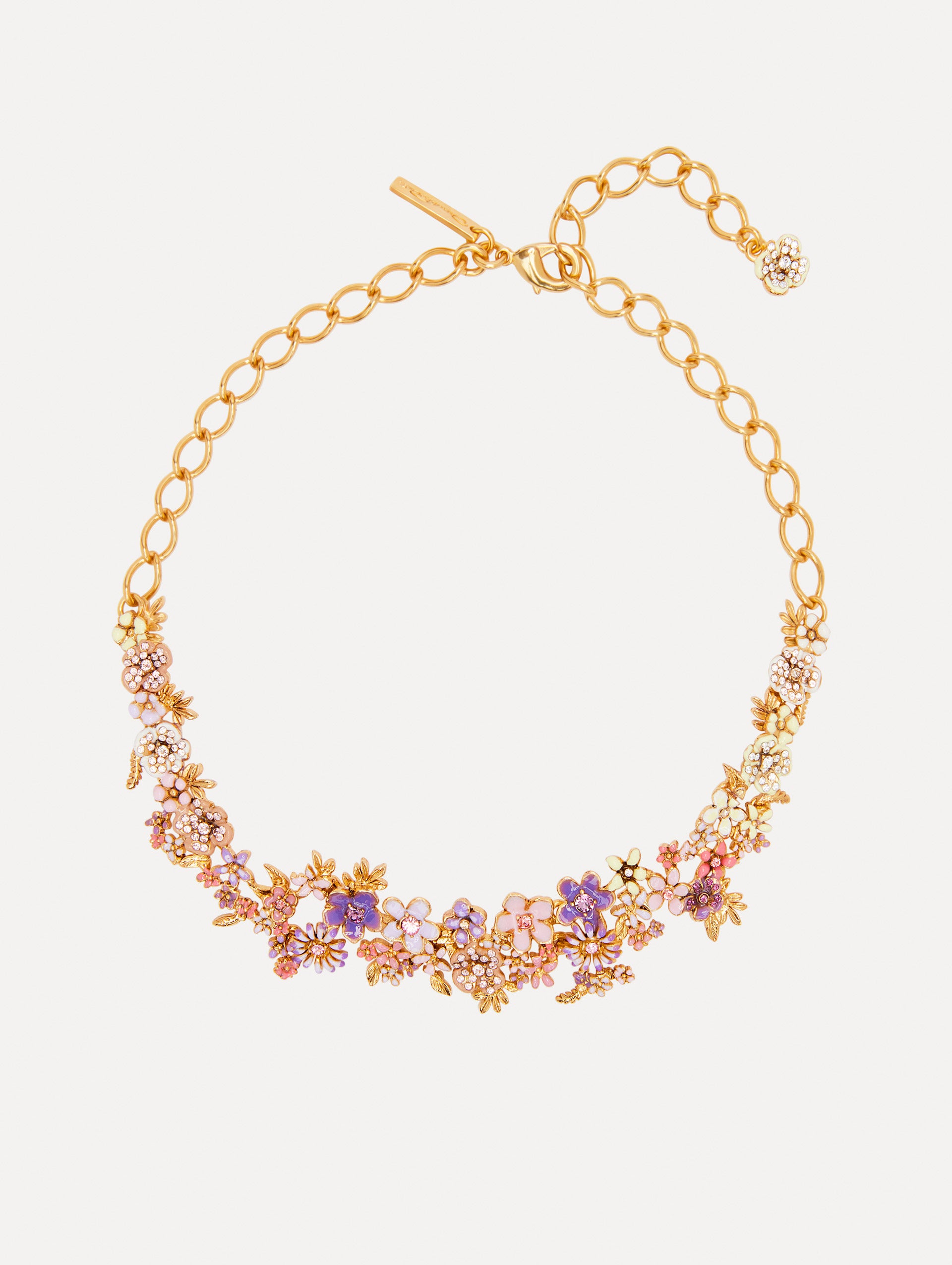 Enamel Flower Garden Necklace Front View