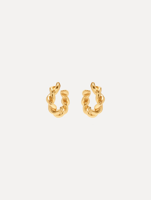 Small Rope Hoop Earrings Front View