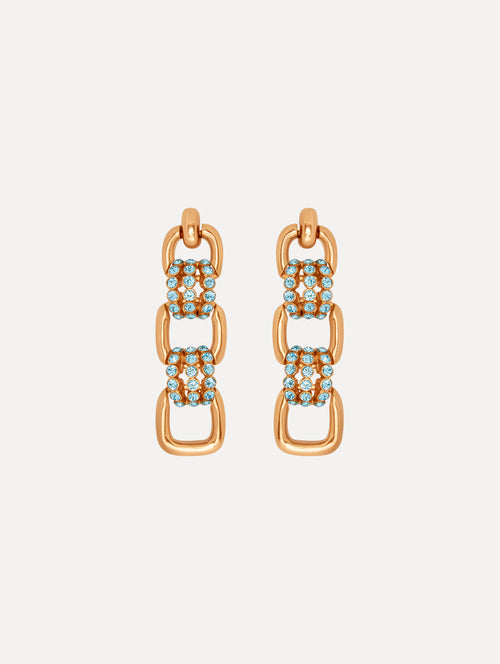 Pavé Link Drop Earrings Front View