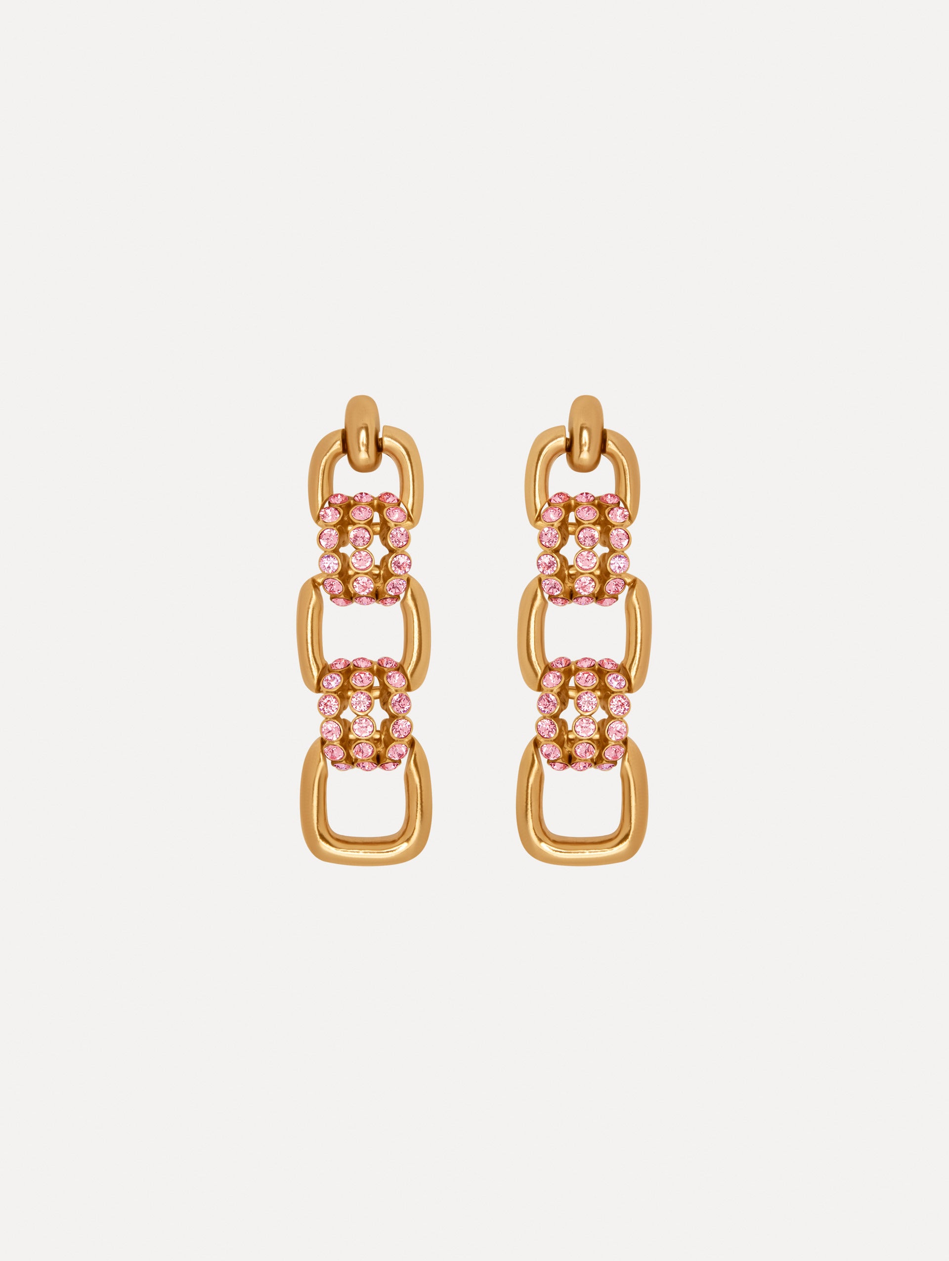 Pavé Link Drop Earrings Front View