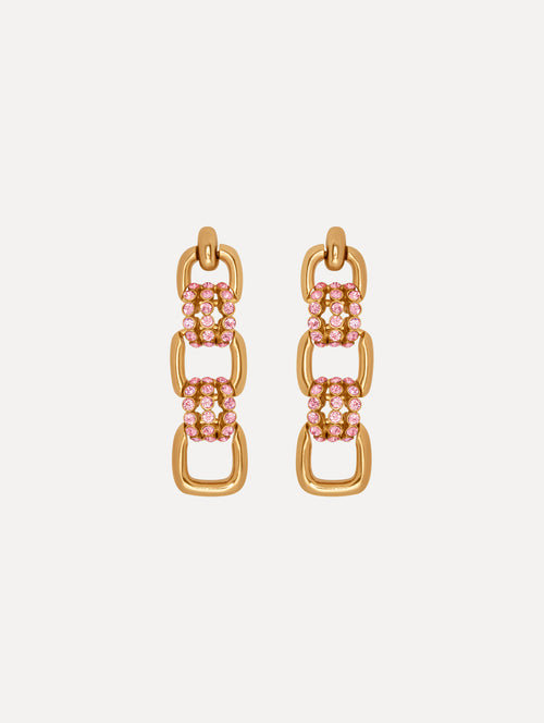 Pavé Link Drop Earrings Front View