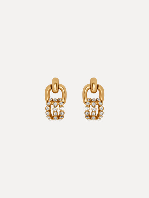 Pavé Link Earrings Front View