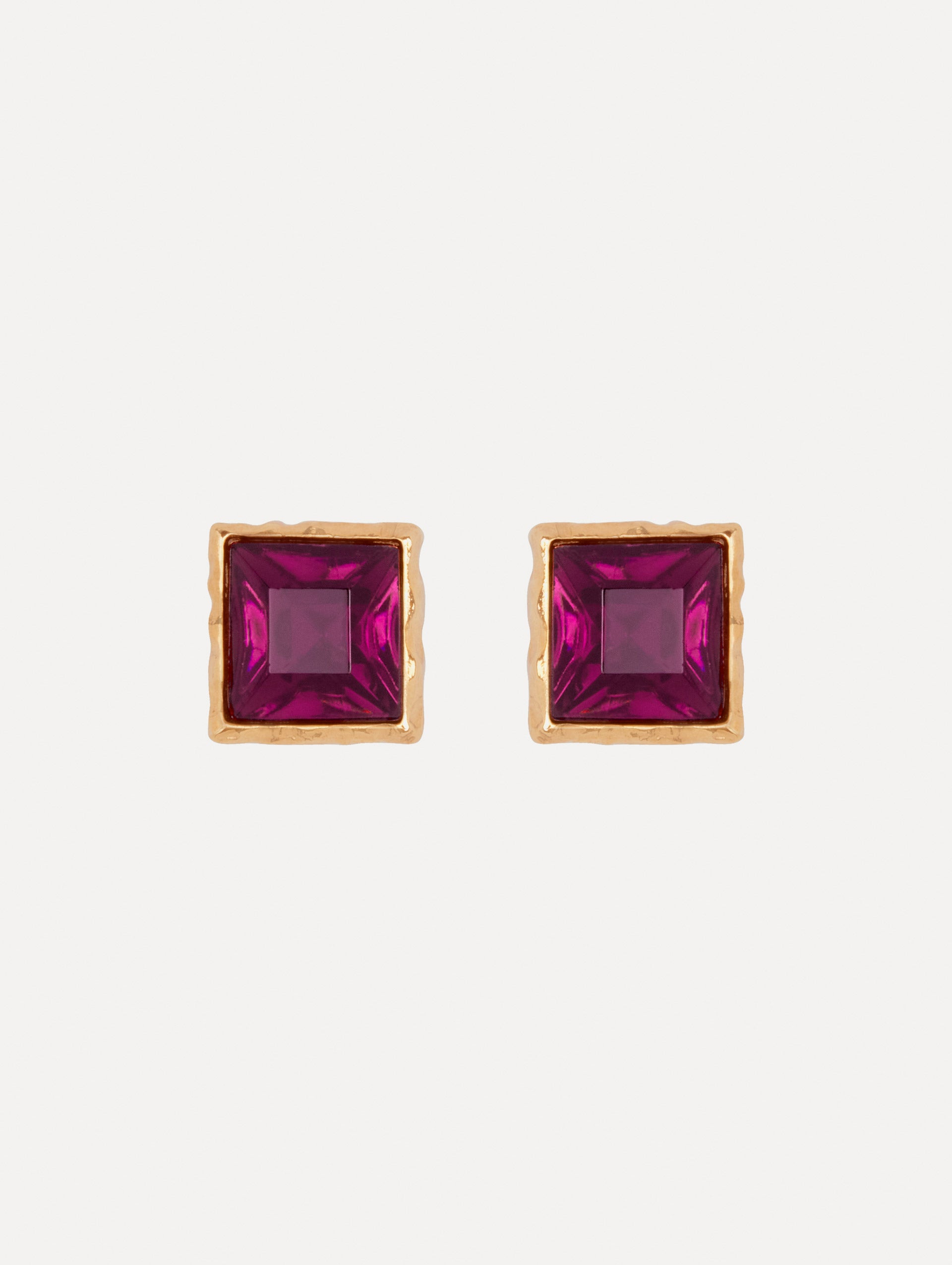 Square Crystal Earrings Front View