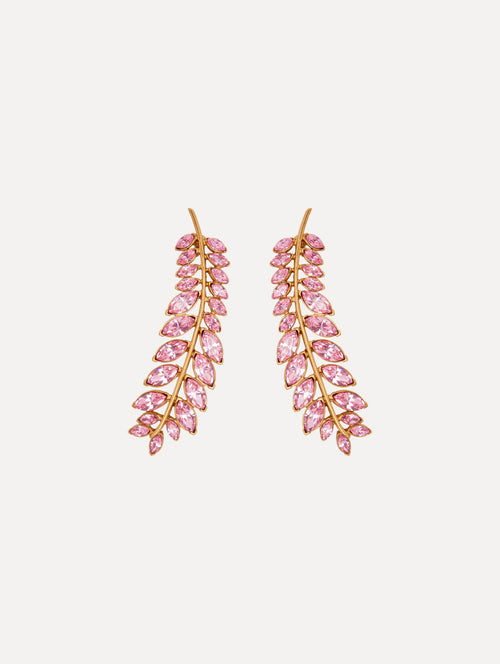 Crystal Branch Earrings Front View