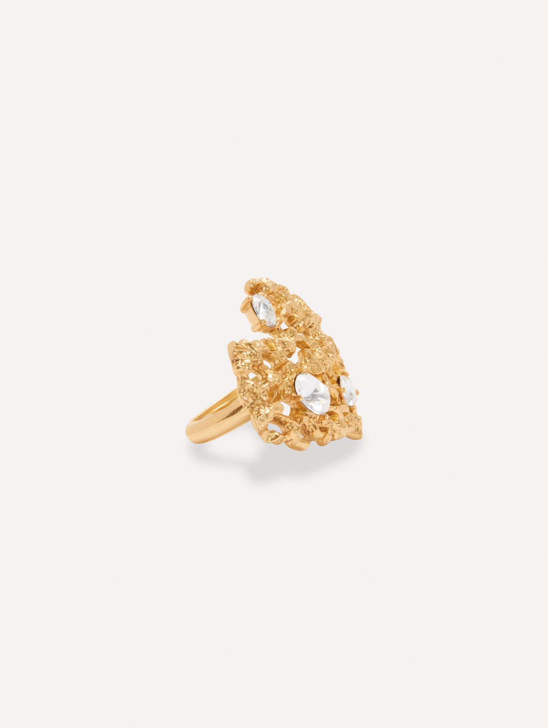 Coral Heart Ring Side View