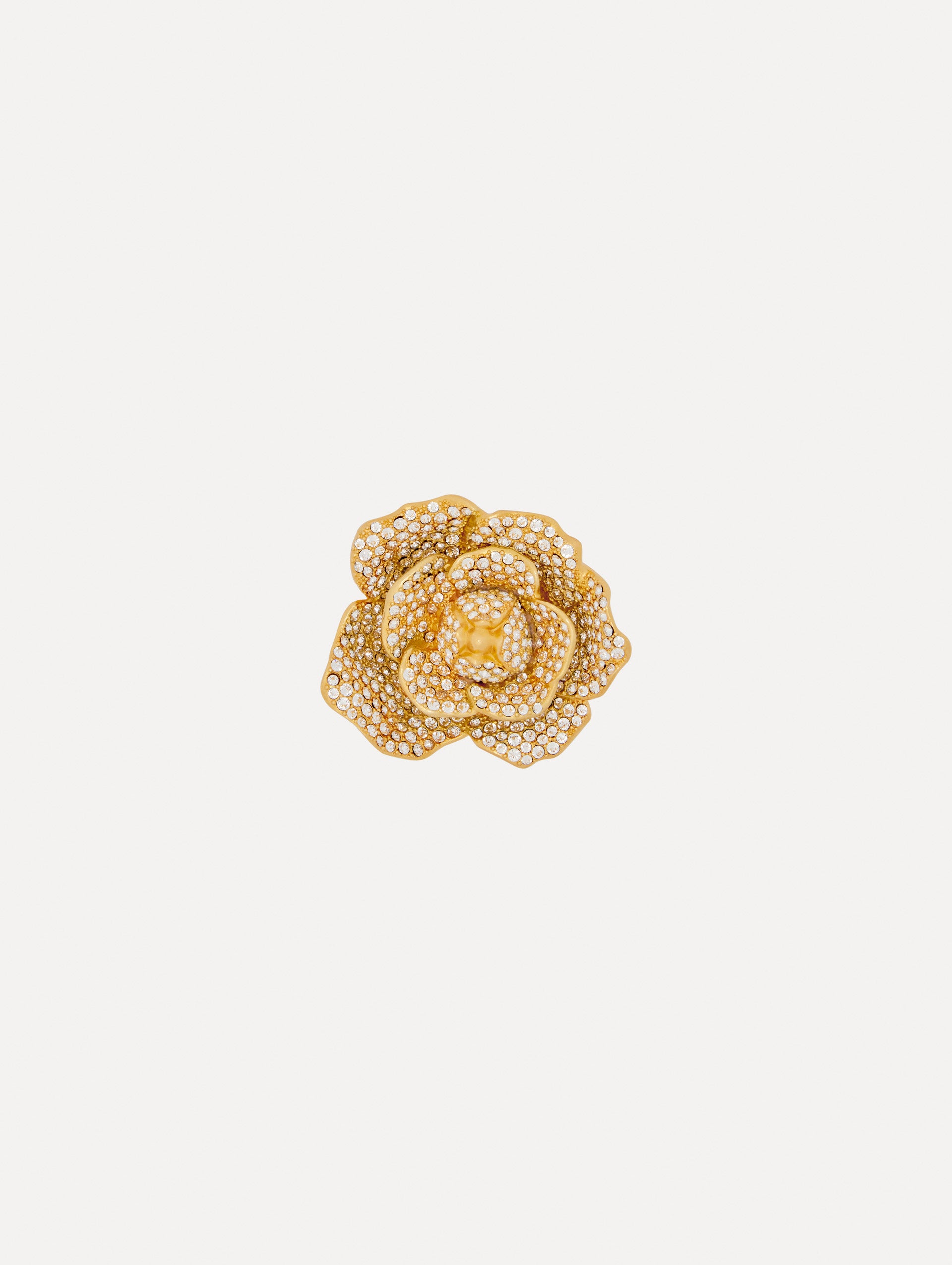 Pavé Gardenia Brooch Front View