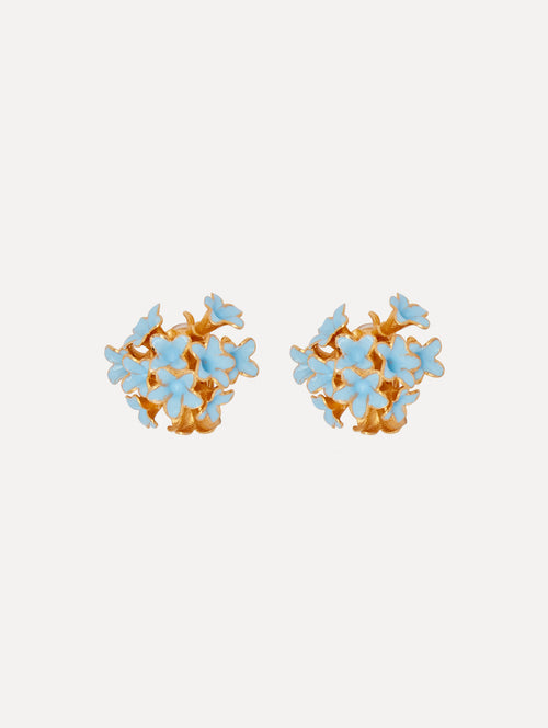 Enamel Bouquet Button Clip-On Earrings Front View