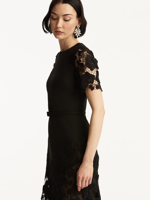 Orchid Guipure Lace Inset Dress Side View