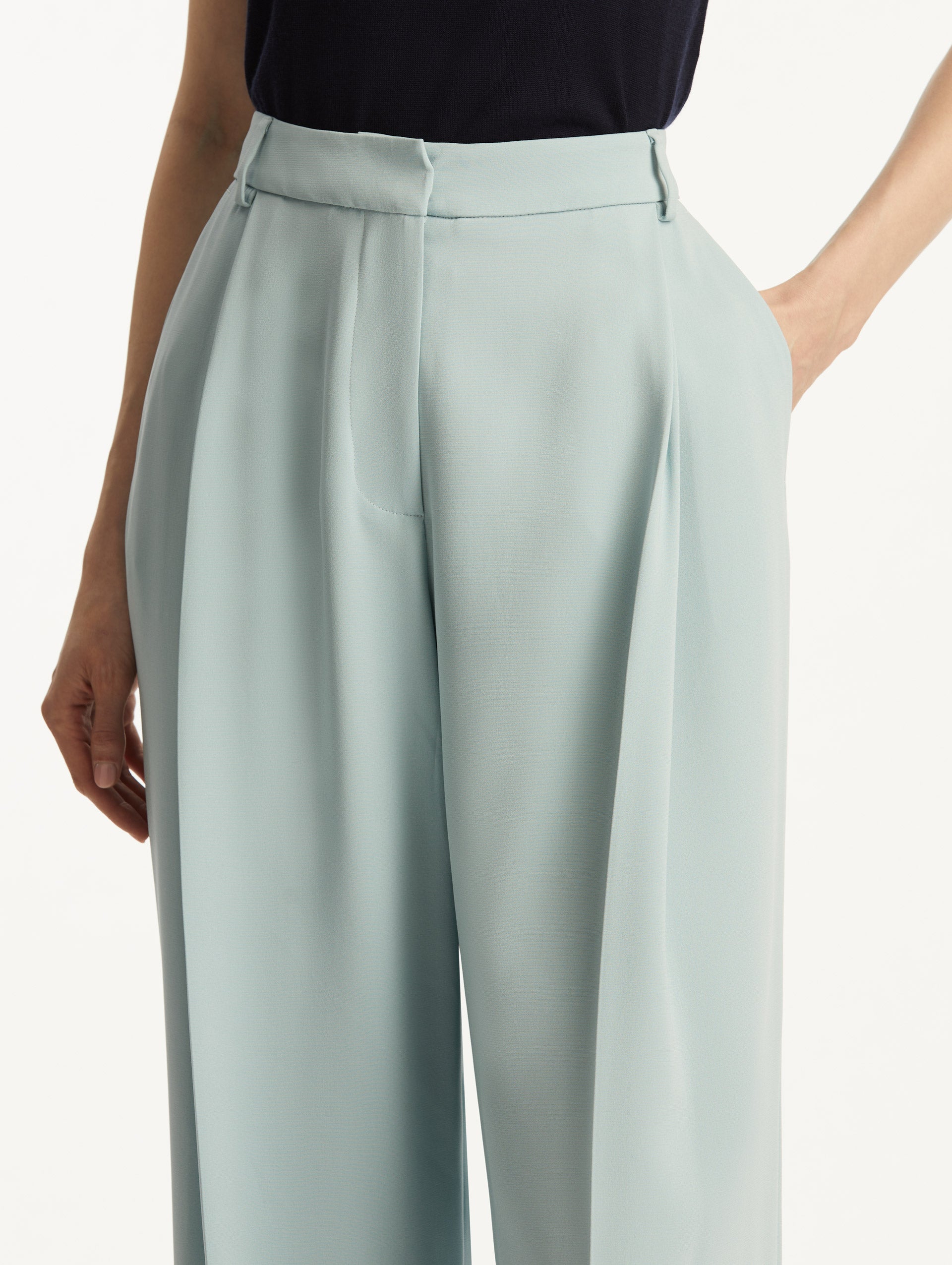 Wide Leg Silk Georgette Pant Zoom View