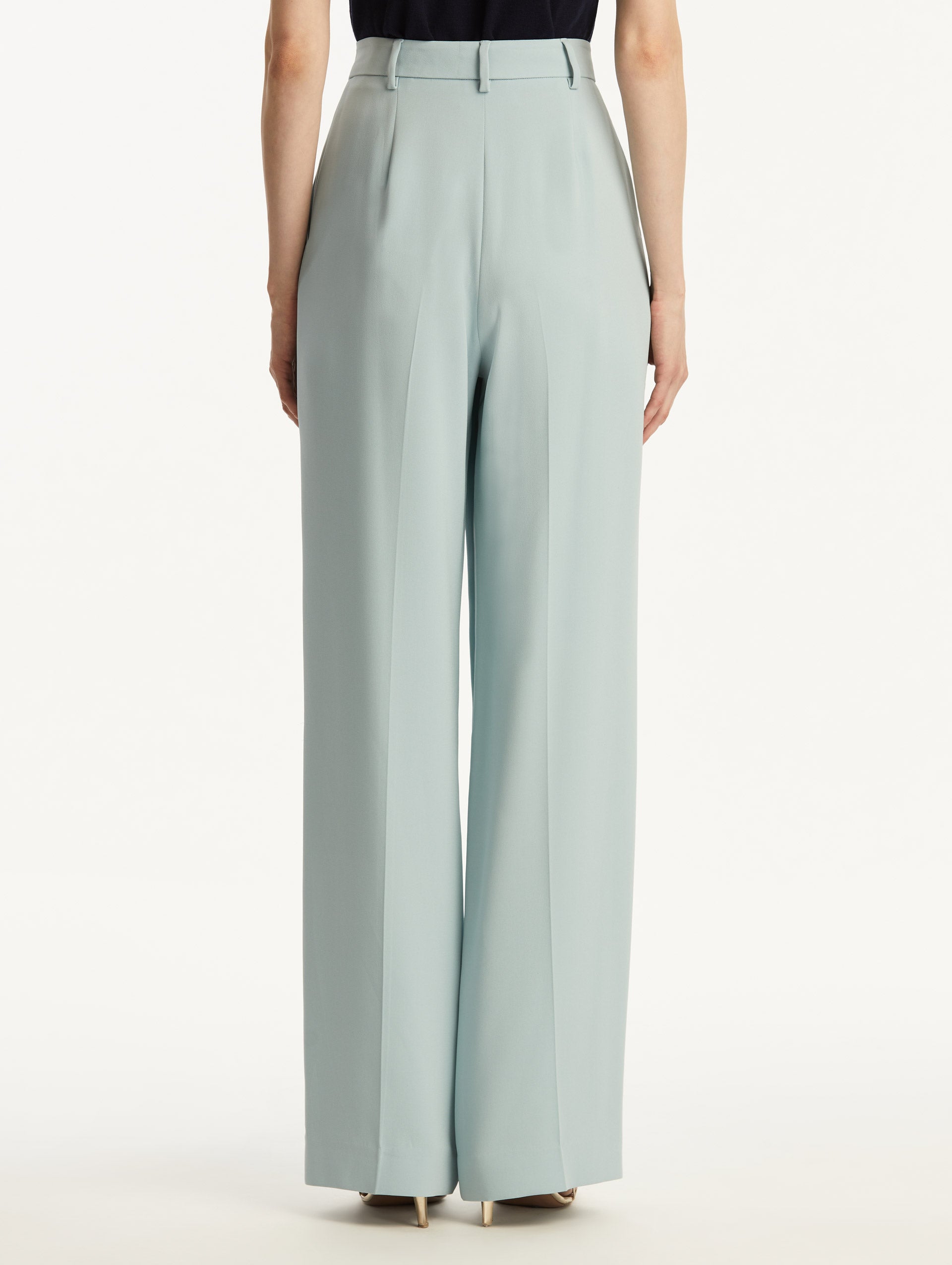 Wide Leg Silk Georgette Pant Back View