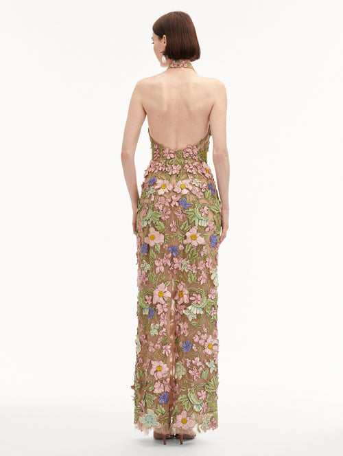 Art Nouveau Threadwork Gown Back View