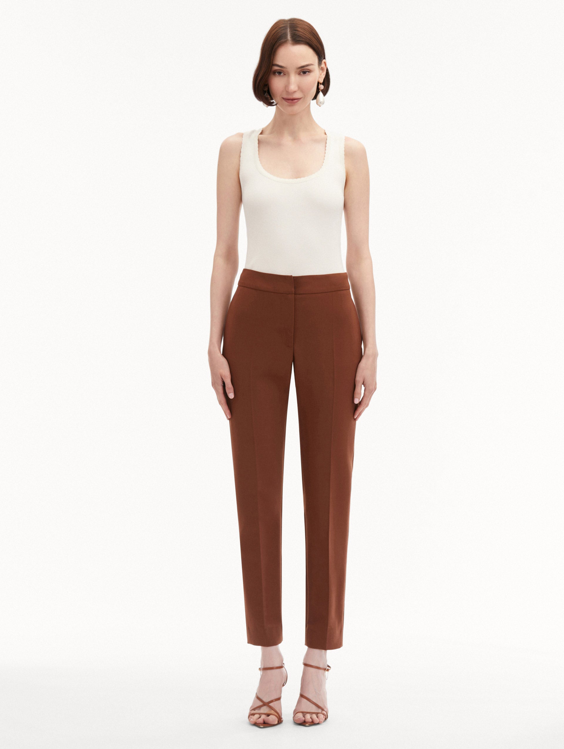 Zip-Front Skinny Pant Front View