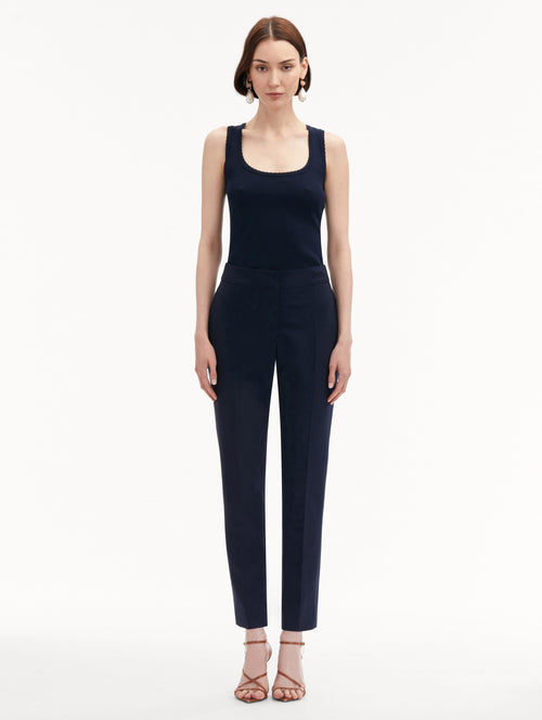 Zip-Front Skinny Pant Front View