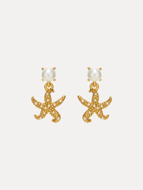 Pearl Starfish Drop Earrings