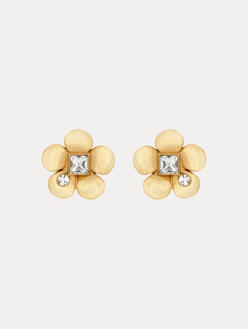 Flower Stud Earrings Front View