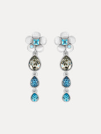 Flower Teardrop Clip-On Earrings Front View