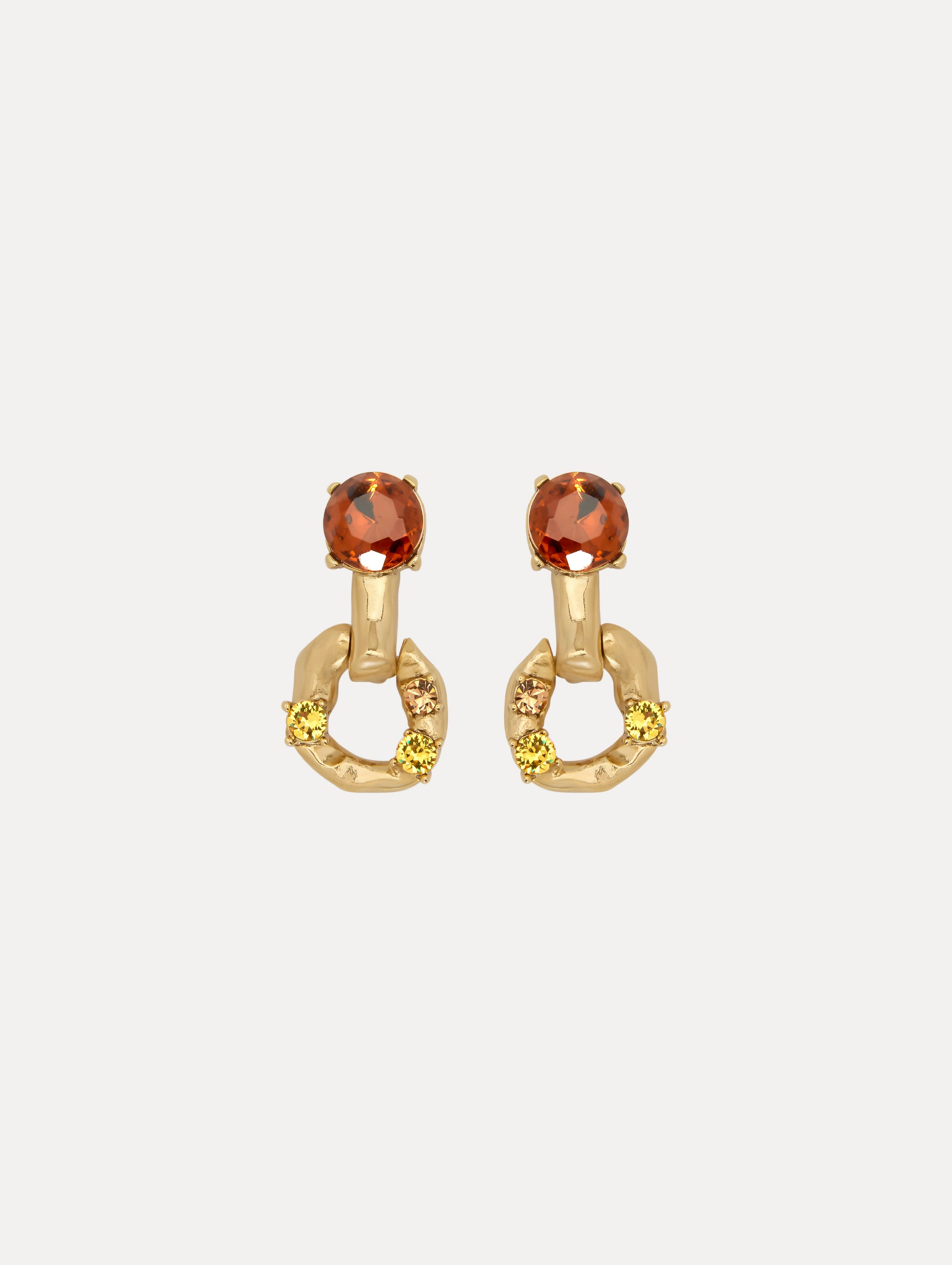 Scramble Chain-Link Earrings Light Topaz