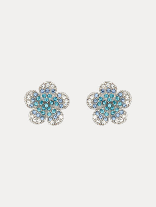 Crystal Flower Stud Earrings