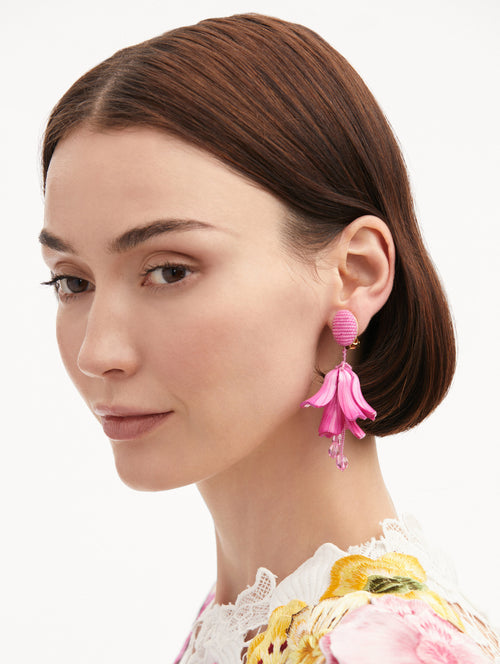 Classic Impatiens Clip-On Earrings Front View