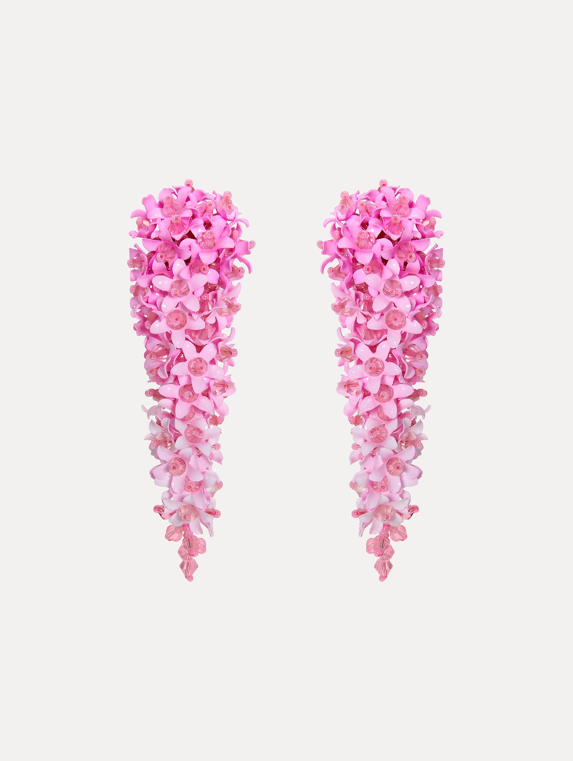 Cascading Flower Clip-On Earrings Front View