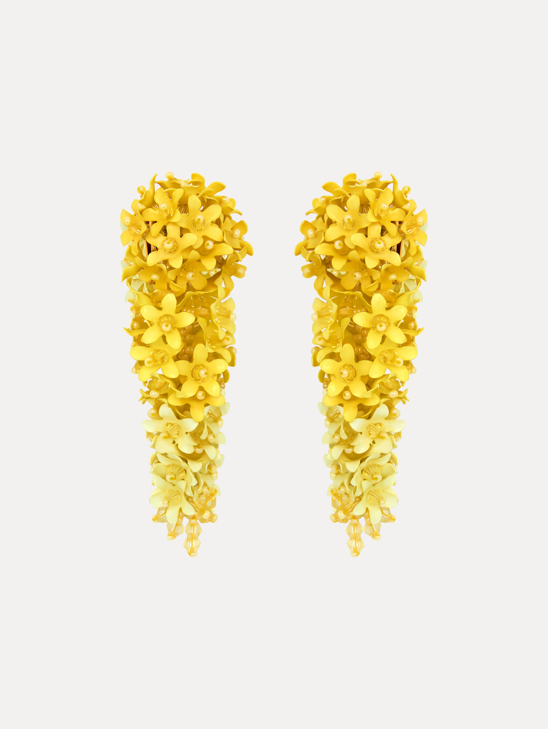 Cascading Flower Clip-On Earrings Front View