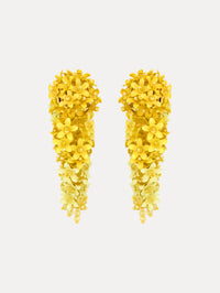 Cascading Flower Clip-On Earrings Front View