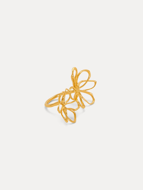 Threaded Flower Ring Front View