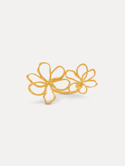 Threaded Flower Ring Front View