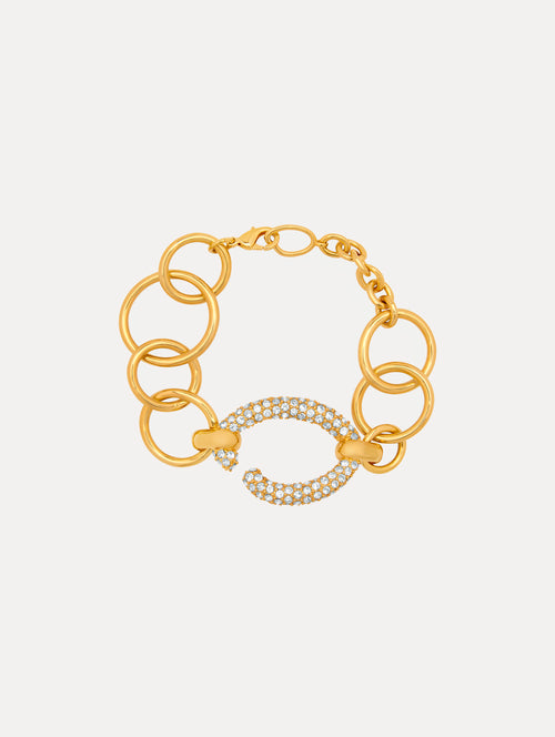 Pavé O Chain-Link Bracelet Front View