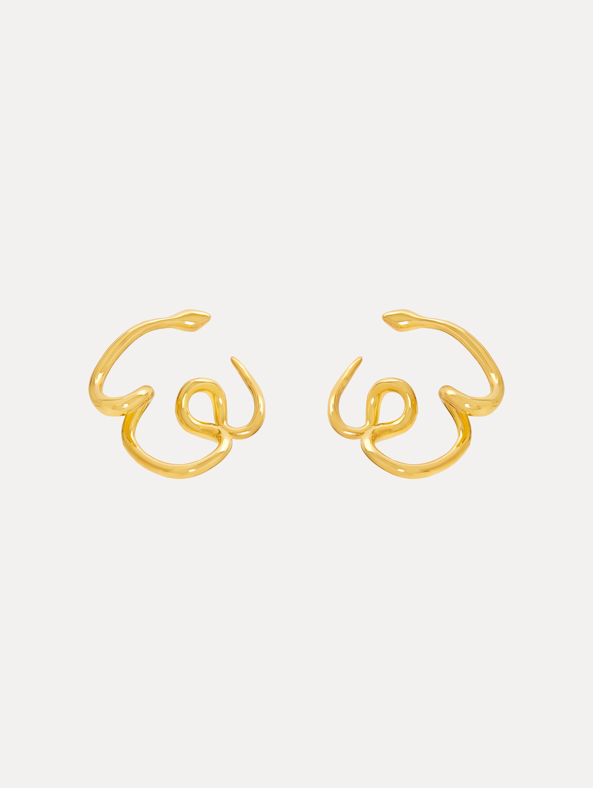 Snake Hoop Earrings Front View