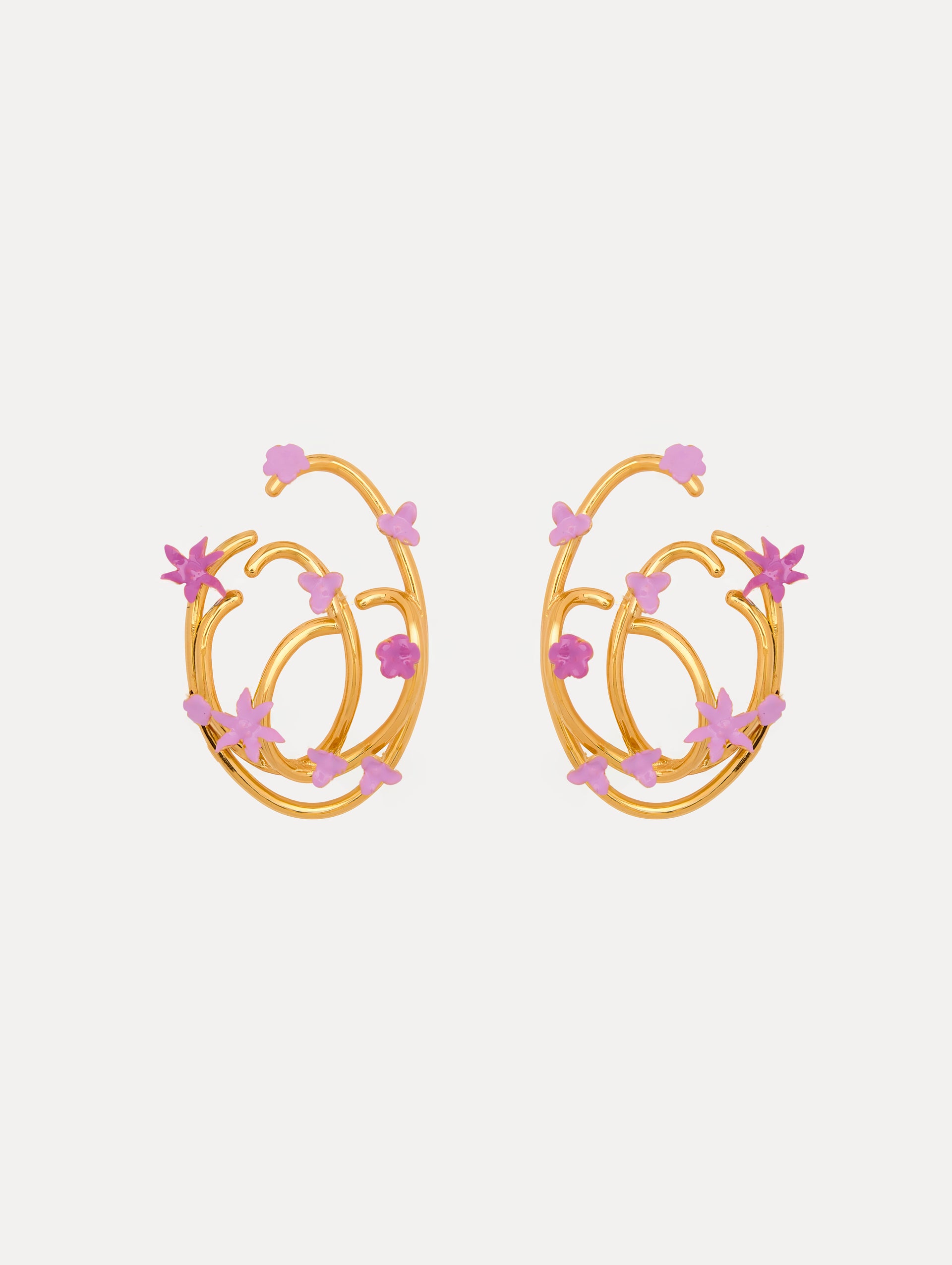 Tangled O Floral Earrings Front View