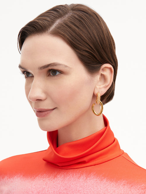 Pavé O Drop Earrings Front View